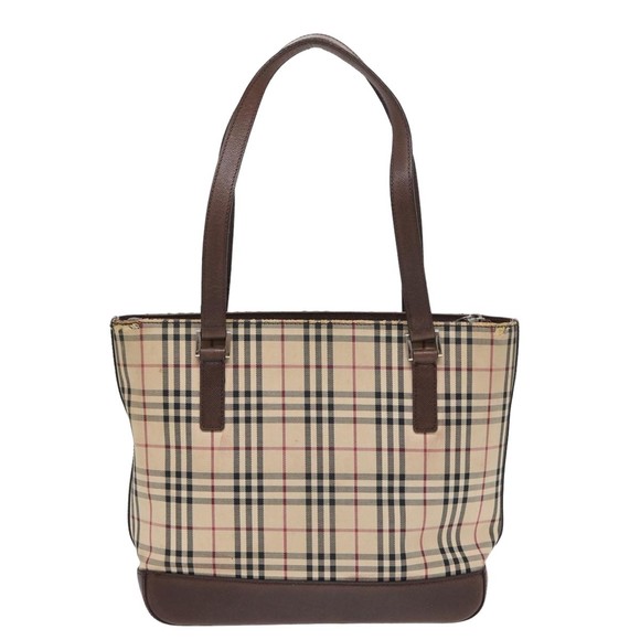 BURBERRY Nova Check Tote Bag Canvas Beige Brown Auth bs16017 - Picture 2 of 16